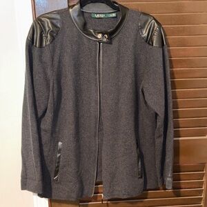 Women's Black Jacket with Leather Accents